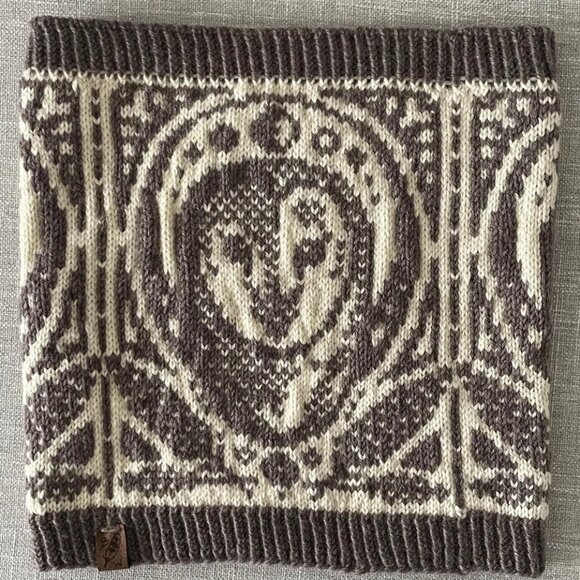 NWOT Owl Nouveau Hand Knit Cowl in wool + merino + cashmere naturals neutrals - Picture 5 of 6